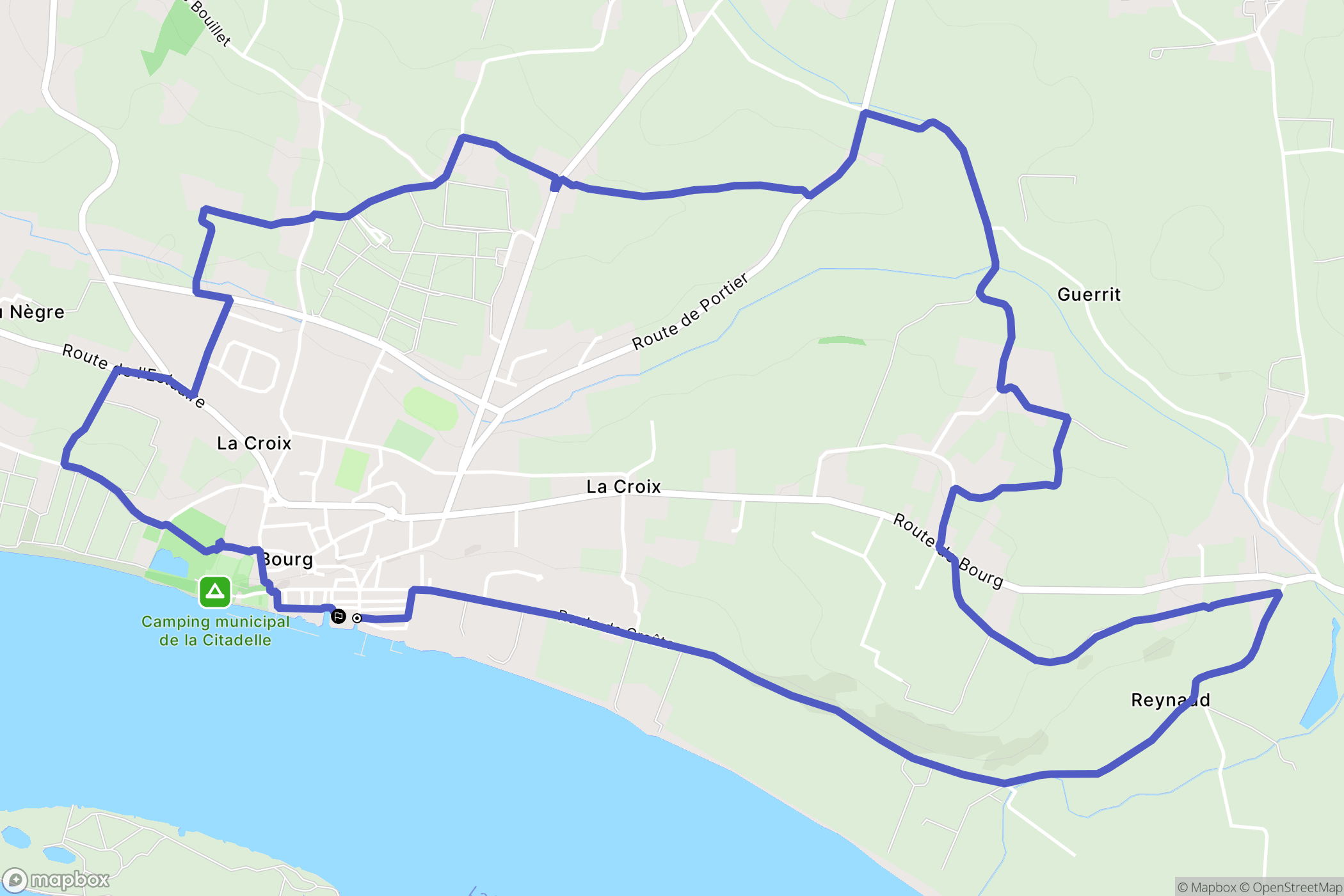Bourg : carte du parcours de randonnée - France