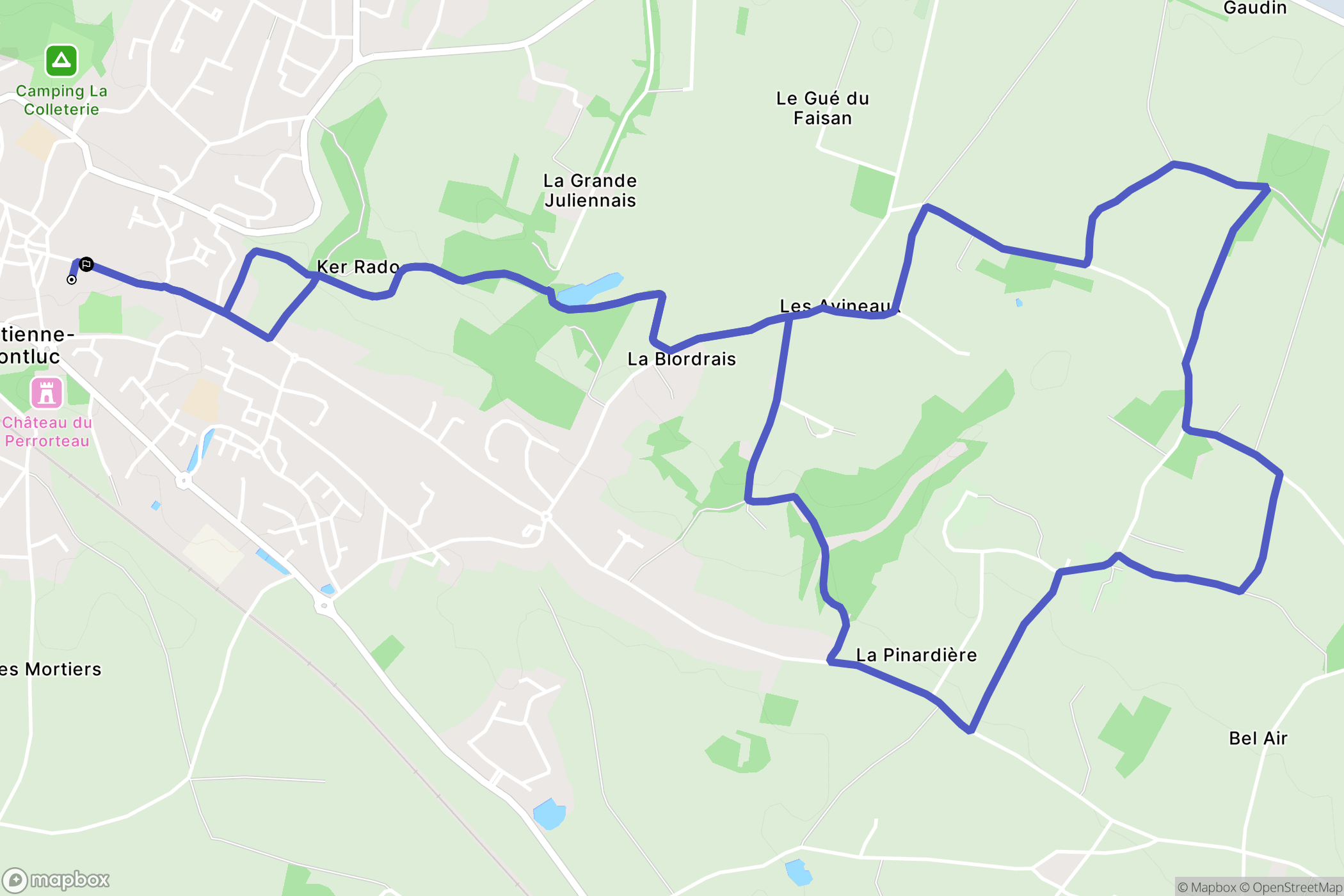 Saint-Étienne-de-Montluc : carte du parcours de randonnée - France