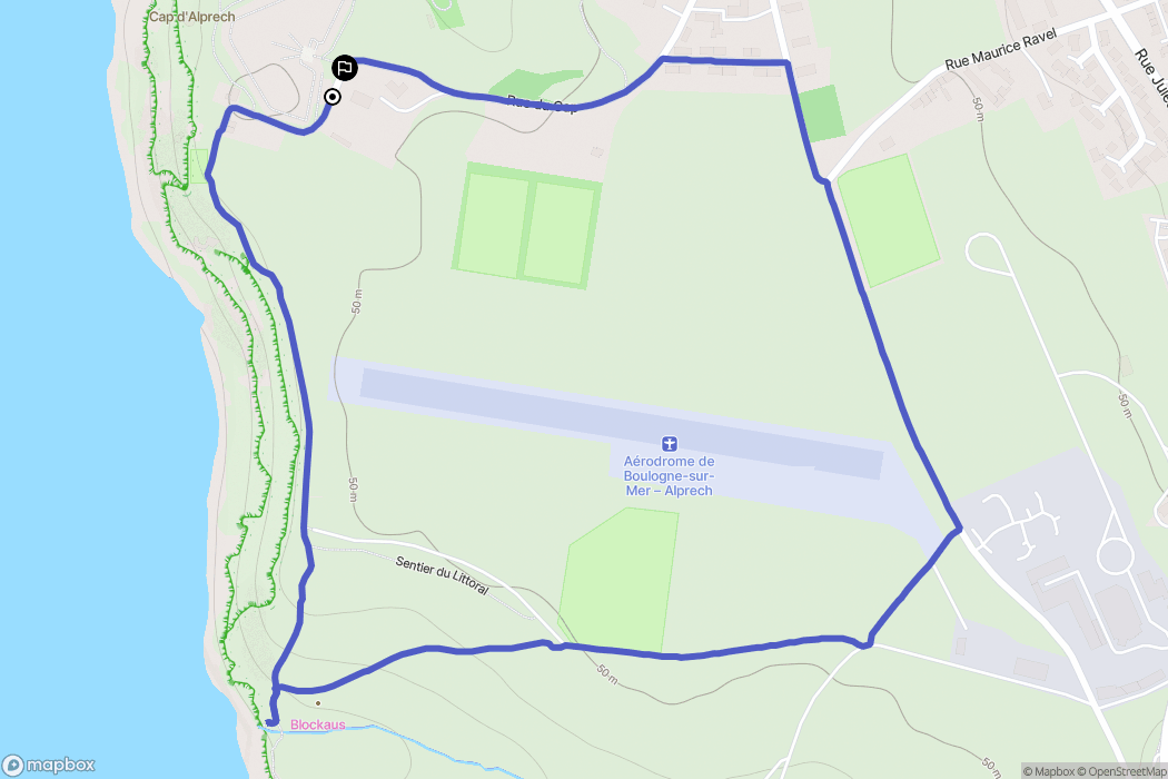Le Portel : carte du parcours de randonnée - France