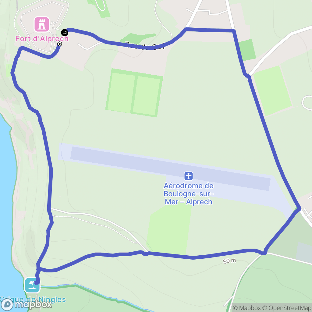 Le Portel : carte du parcours de randonnée - France