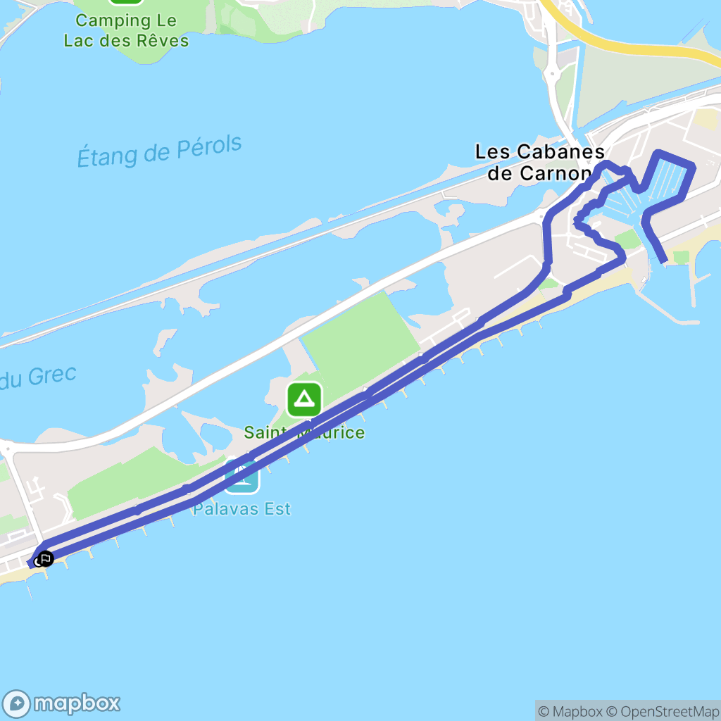 Palavas-les-Flots : carte du parcours de randonnée - France