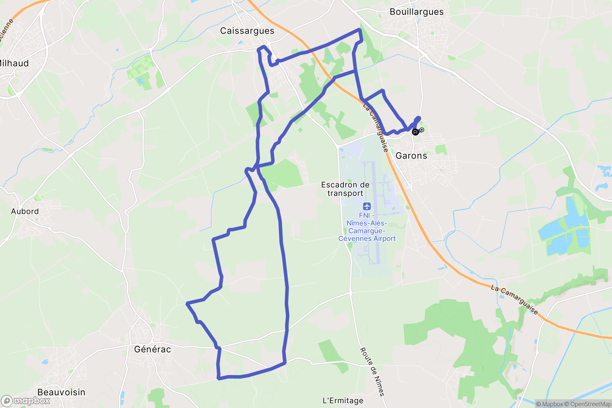Garons : carte du parcours de randonnée - France