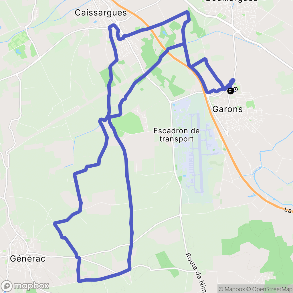 Garons : carte du parcours de randonnée - France