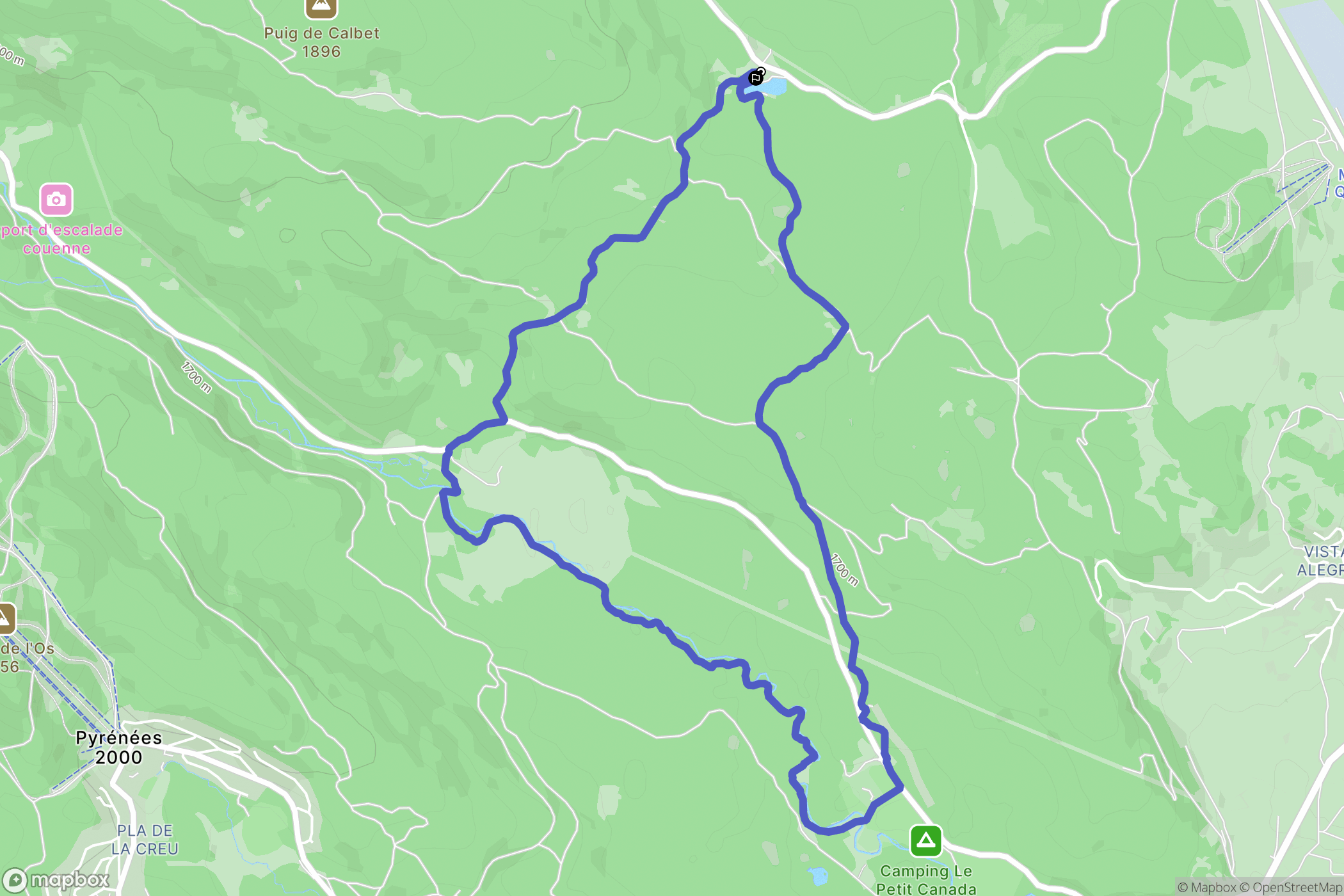 La Llagonne : carte du parcours de randonnée - France