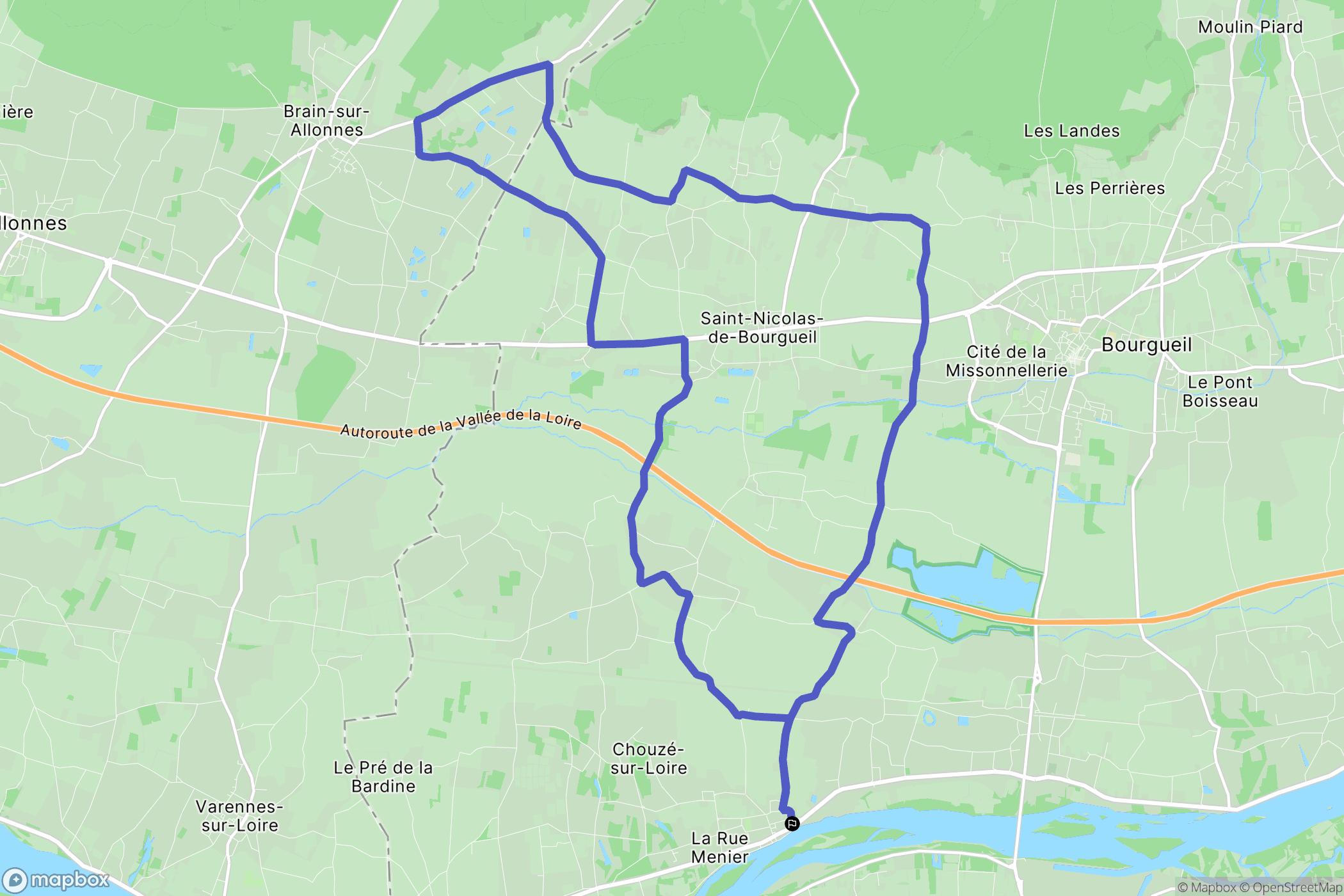 Chouzé-sur-Loire : carte du parcours de randonnée - France