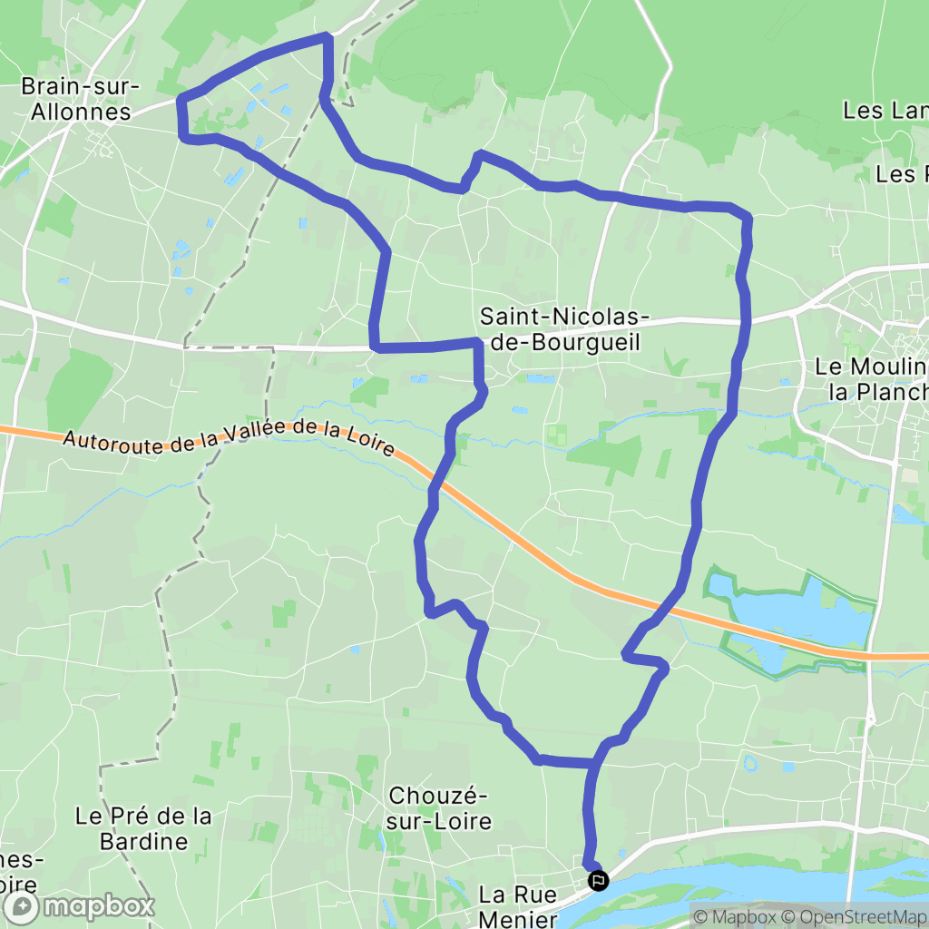 Chouzé-sur-Loire : carte du parcours de randonnée - France