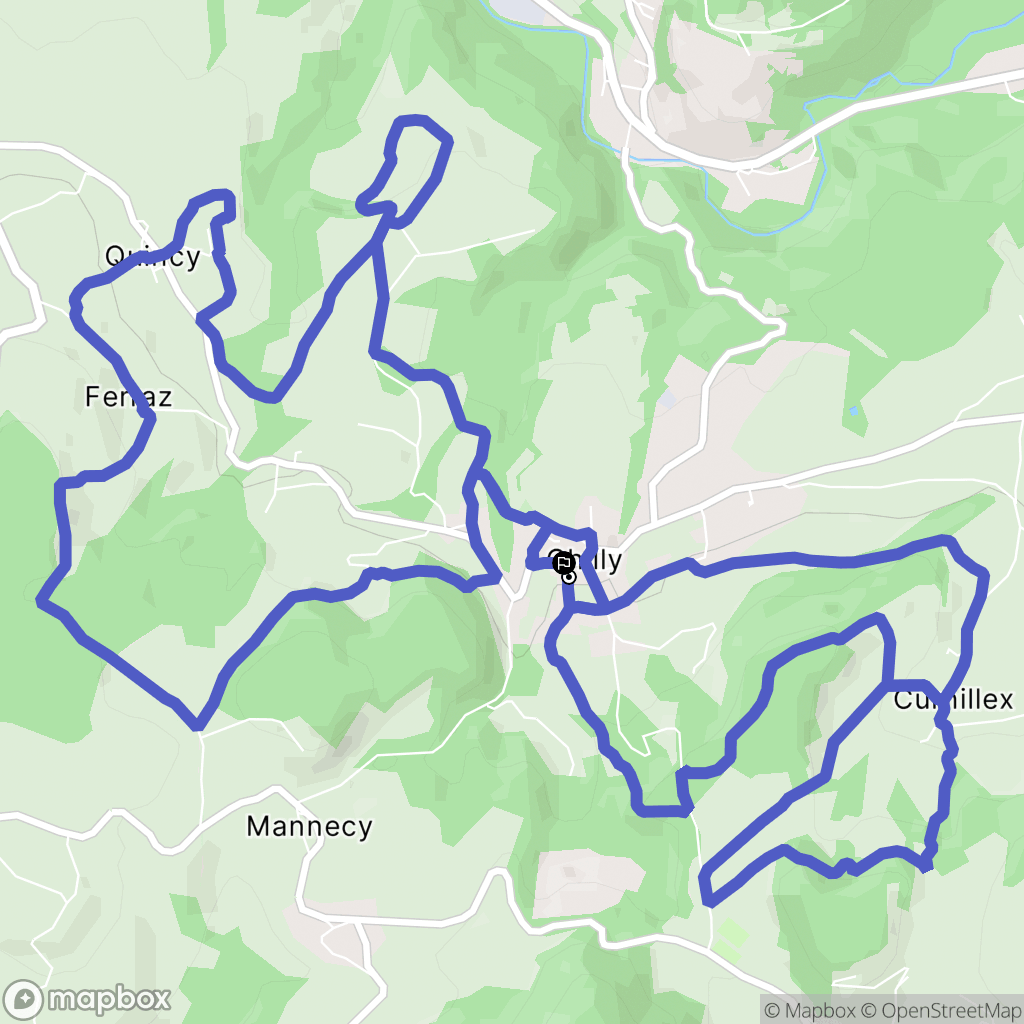 Chilly : carte du parcours de randonnée - France
