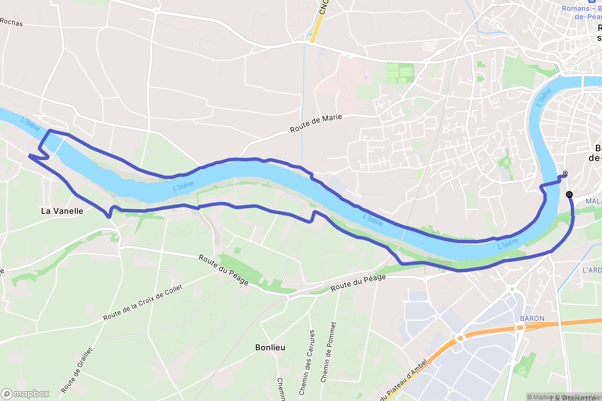 Bourg-de-Péage : carte du parcours de randonnée - France
