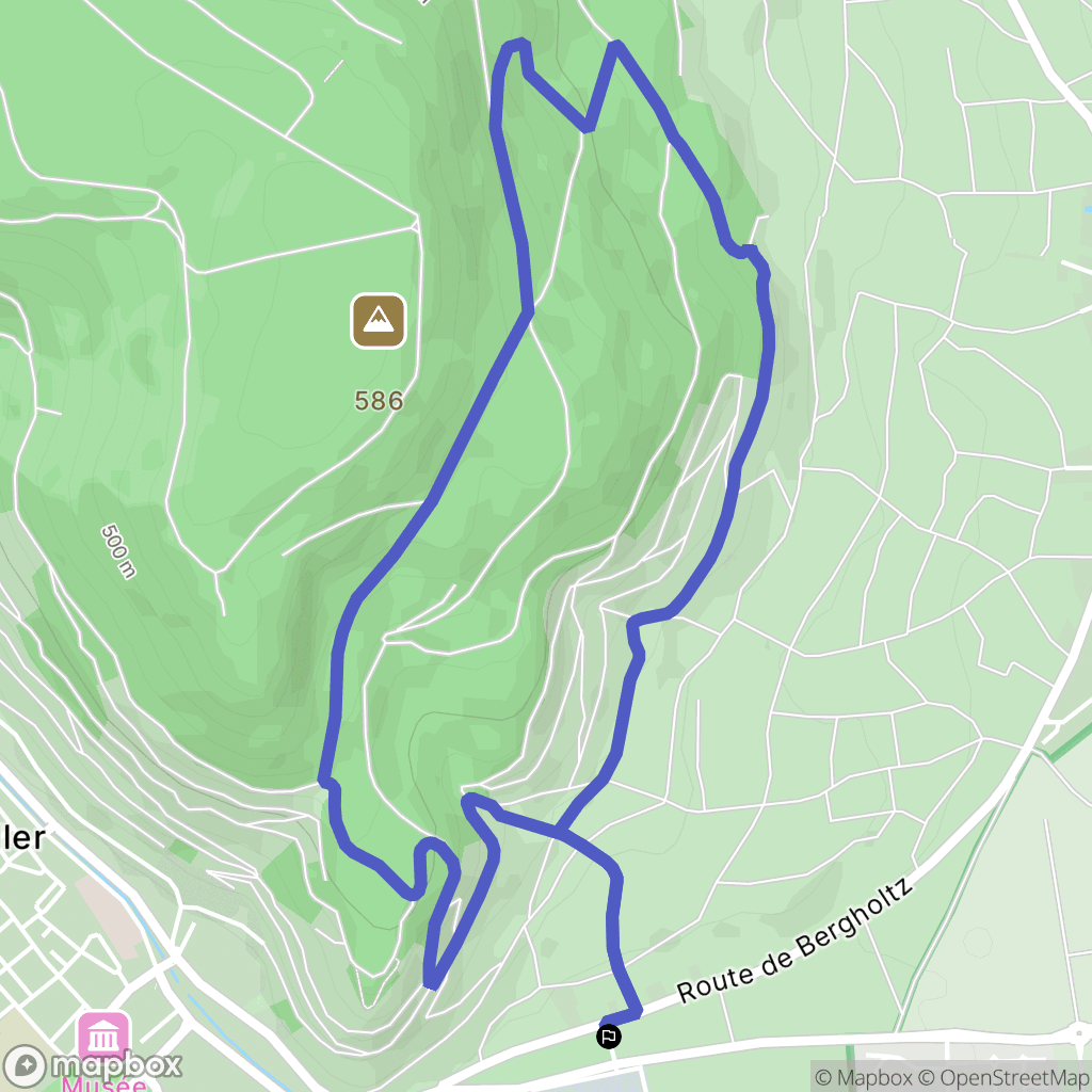 Guebwiller : carte du parcours de randonnée - France