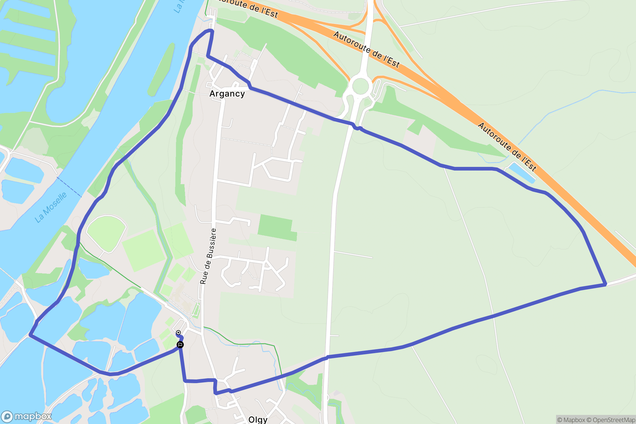 Argancy : carte du parcours de randonnée - France