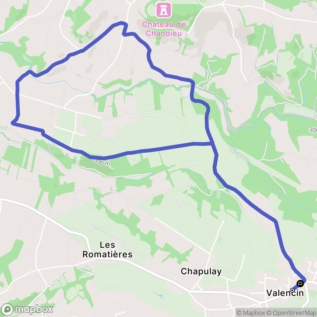Valencin : carte du parcours de randonnée - France