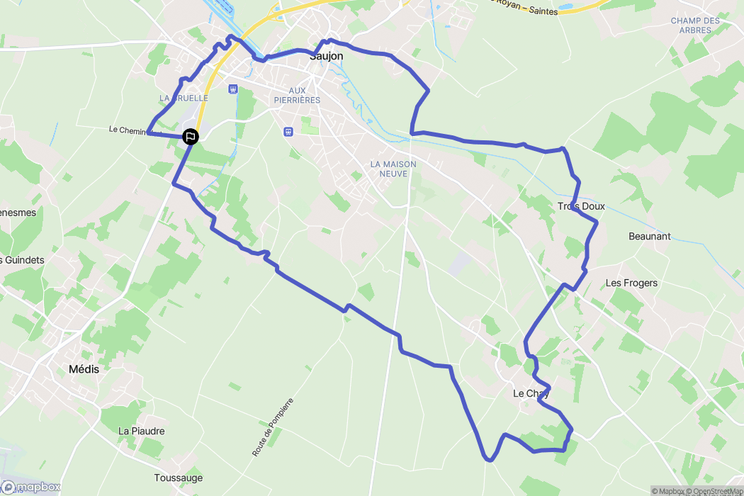 Médis : carte du parcours de randonnée - France