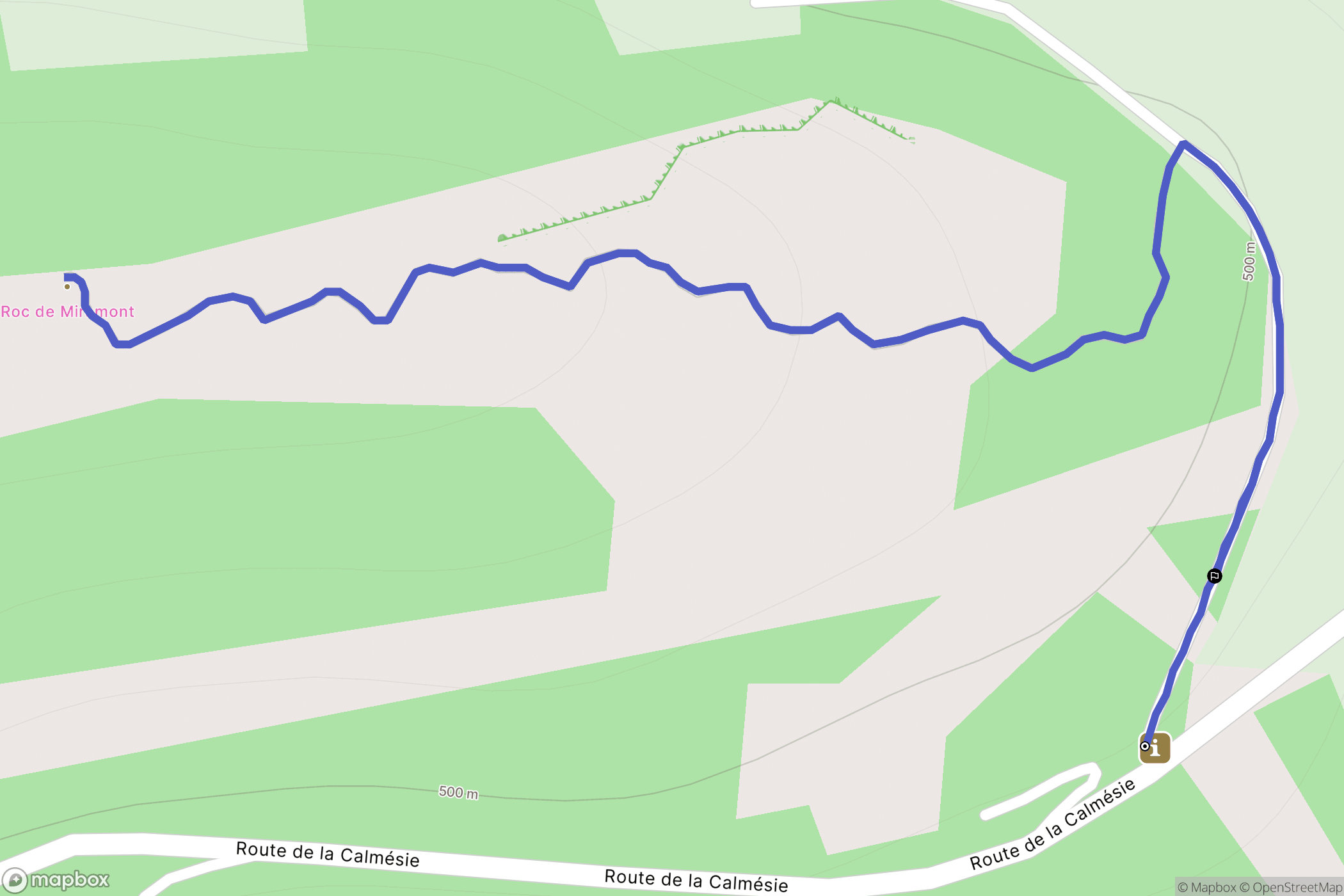 Centrès : carte du parcours de randonnée - France