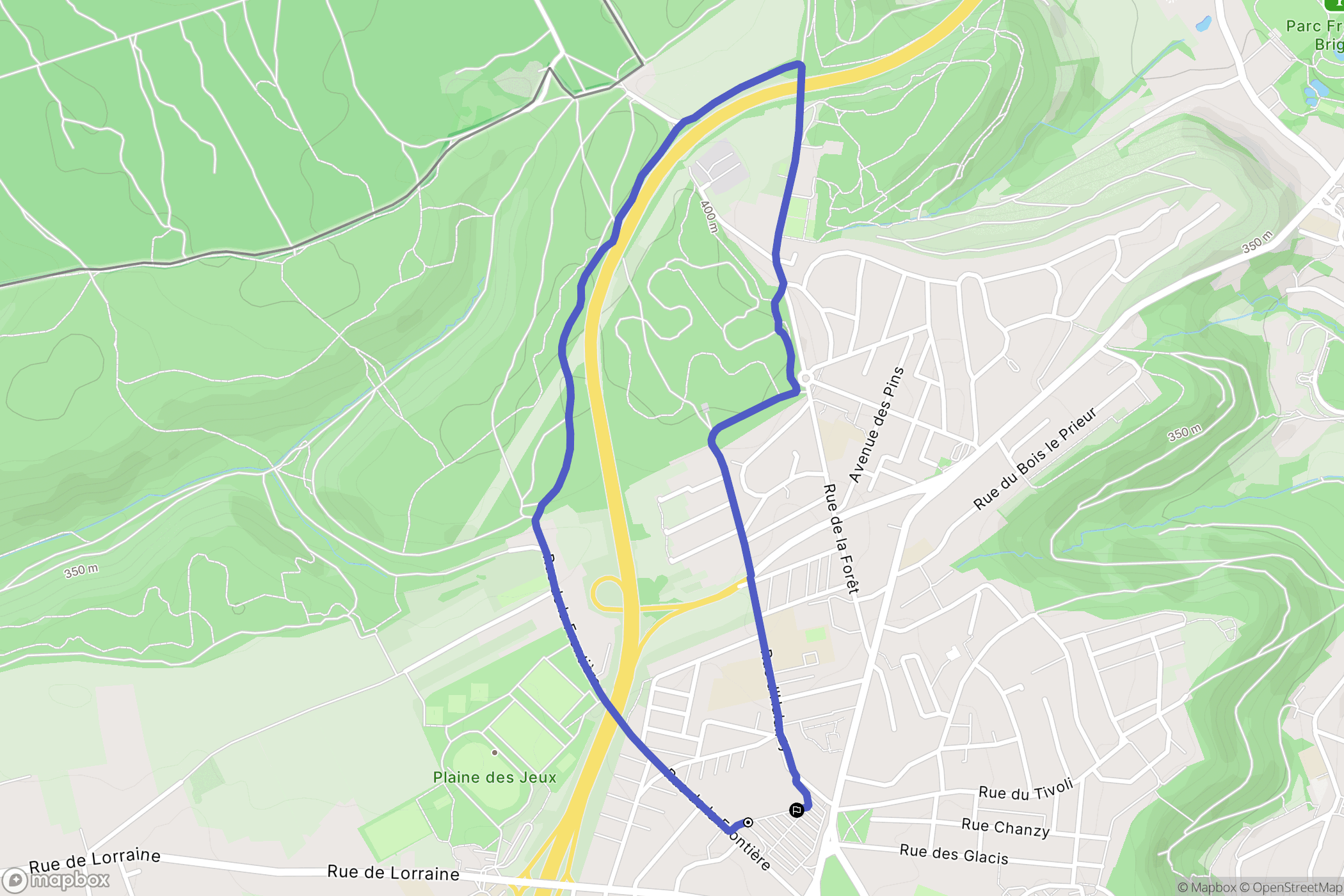 Longwy : carte du parcours de randonnée - France