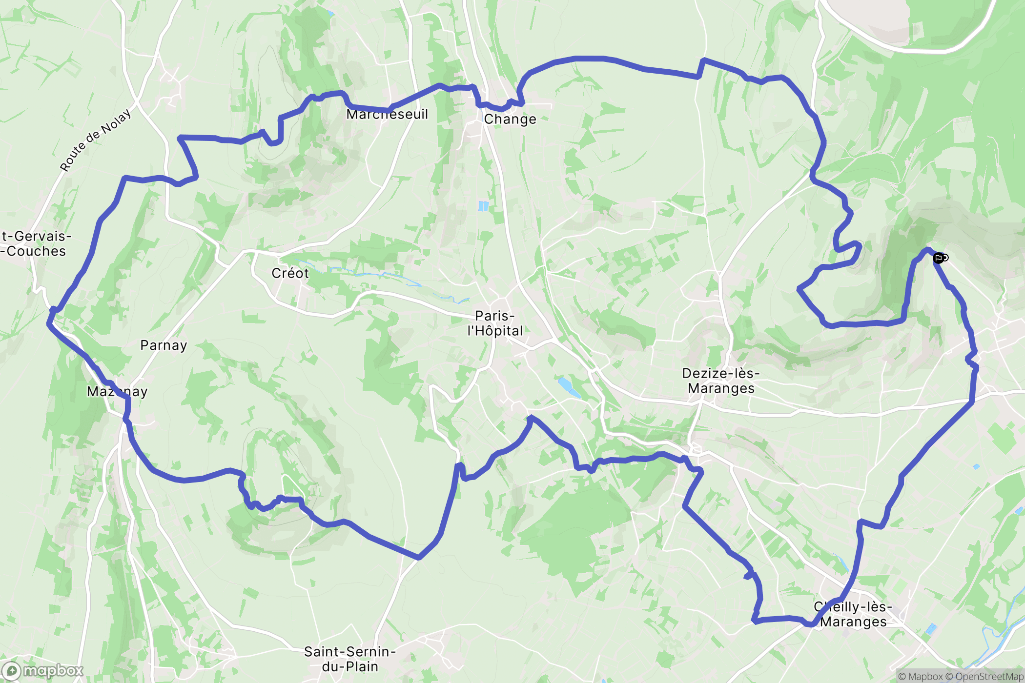 Santenay : carte du parcours de randonnée - France
