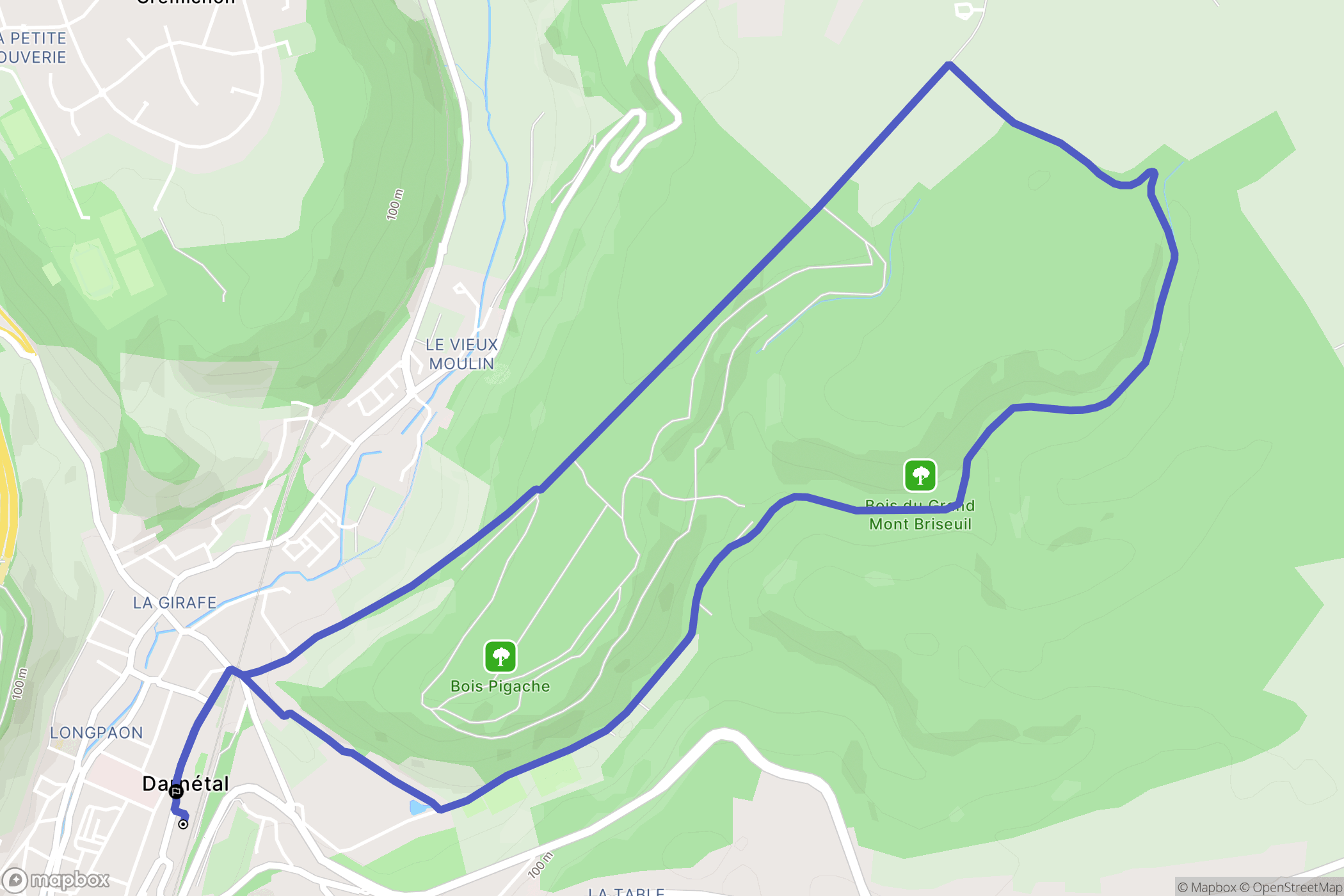 Darnétal : carte du parcours de randonnée - France