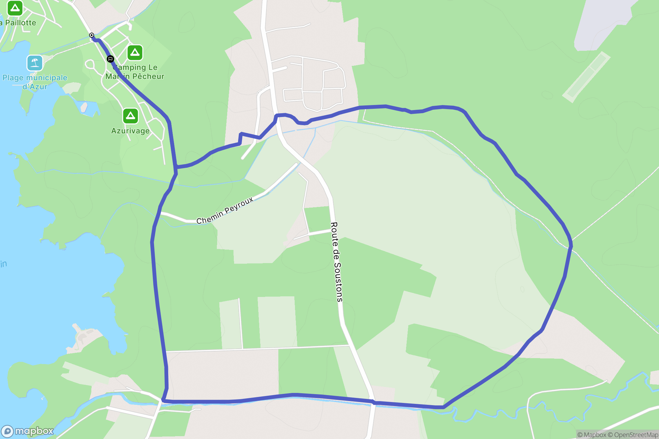 Azur : carte du parcours de randonnée - France