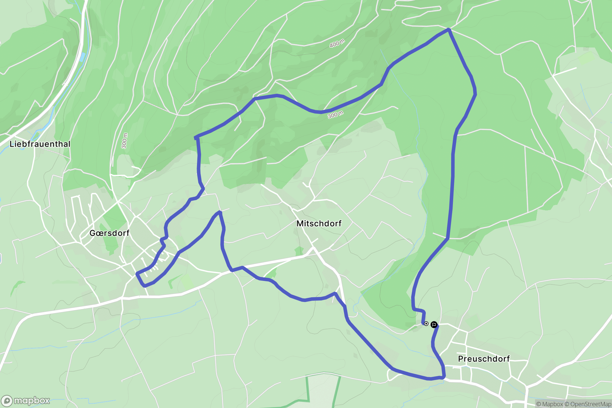 Preuschdorf : carte du parcours de randonnée - France