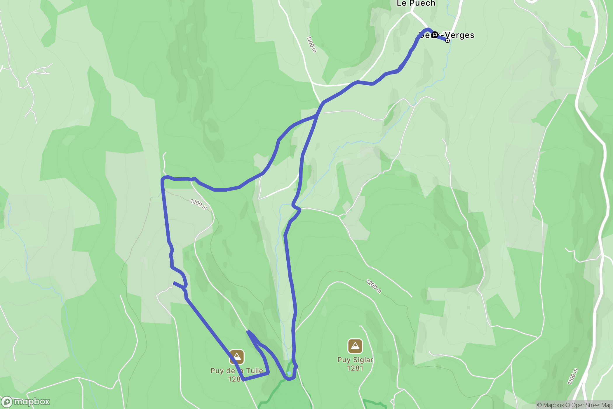 Deux-Verges : carte du parcours de randonnée - France