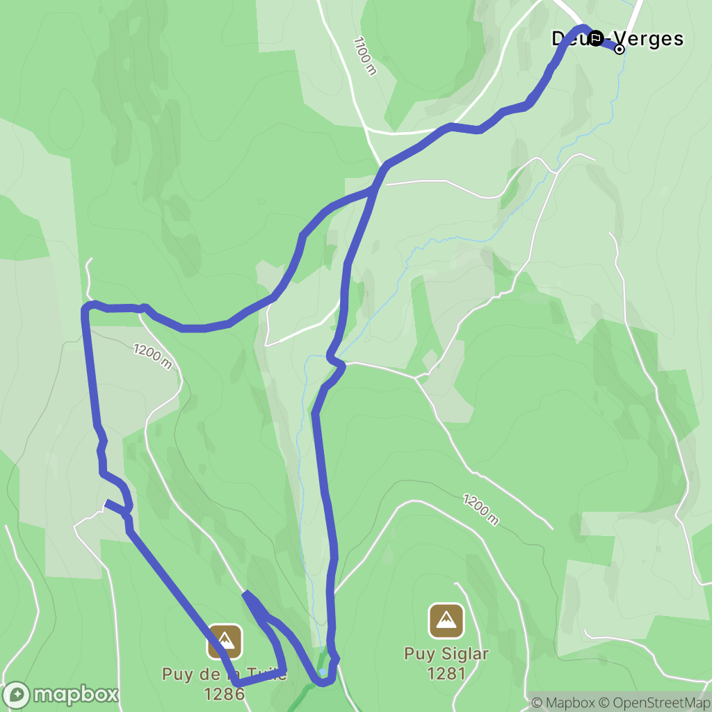 Deux-Verges : carte du parcours de randonnée - France