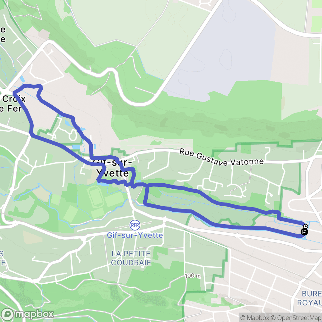Bures-sur-Yvette : carte du parcours de randonnée - France