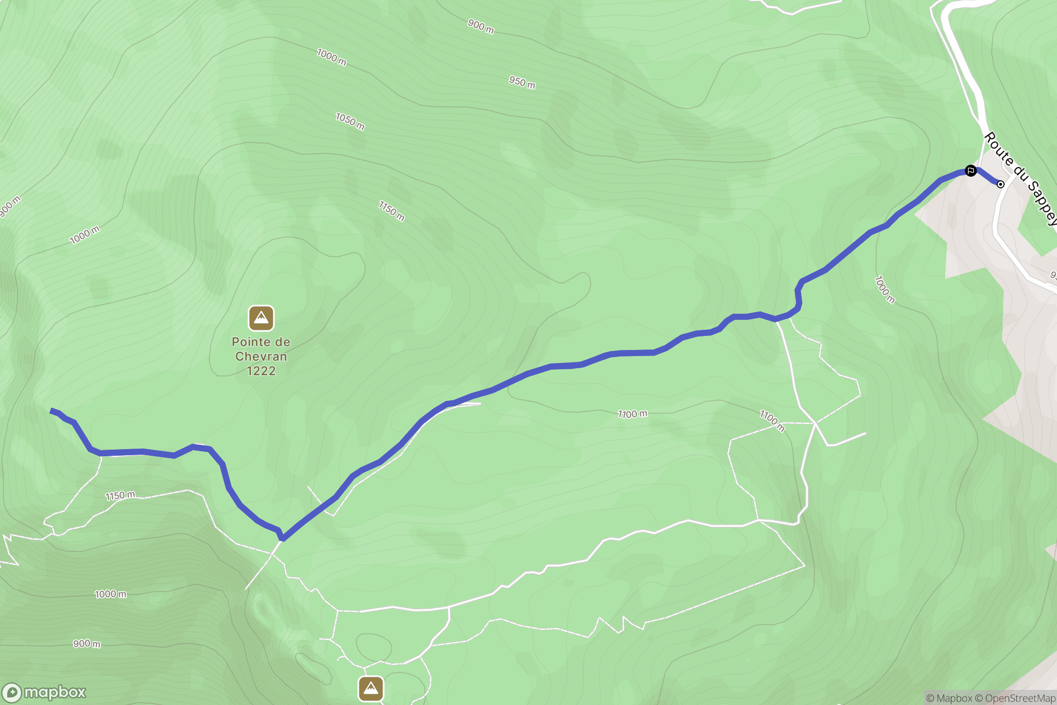 Arâches-la-Frasse : carte du parcours de randonnée - France