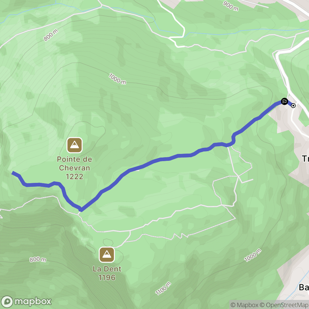 Arâches-la-Frasse : carte du parcours de randonnée - France