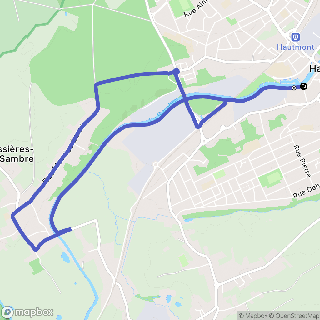 Hautmont : carte du parcours de randonnée - France