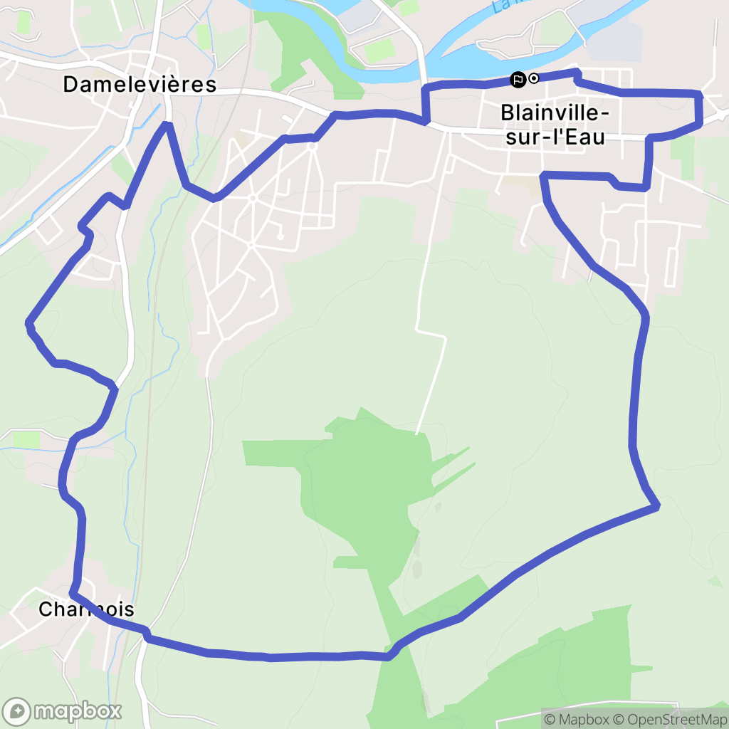 Blainville-sur-l'Eau : carte du parcours de randonnée - France
