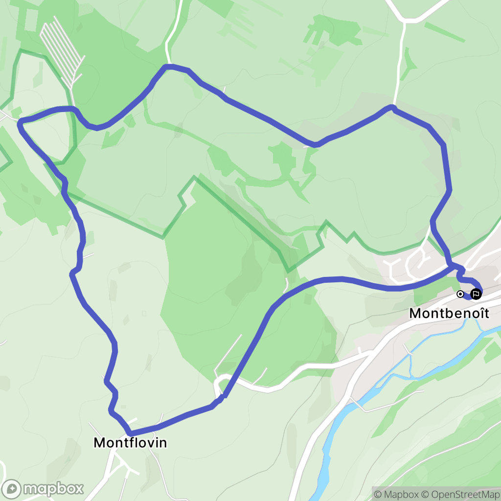 Montbenoit : carte du parcours de randonnée - France