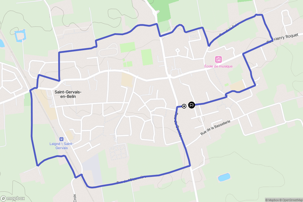 Laigné-en-Belin : carte du parcours de randonnée - France