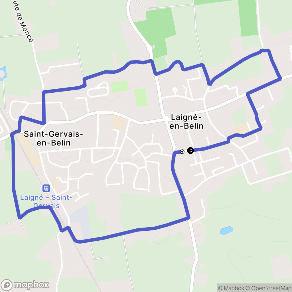 Laigné-en-Belin : carte du parcours de randonnée - France