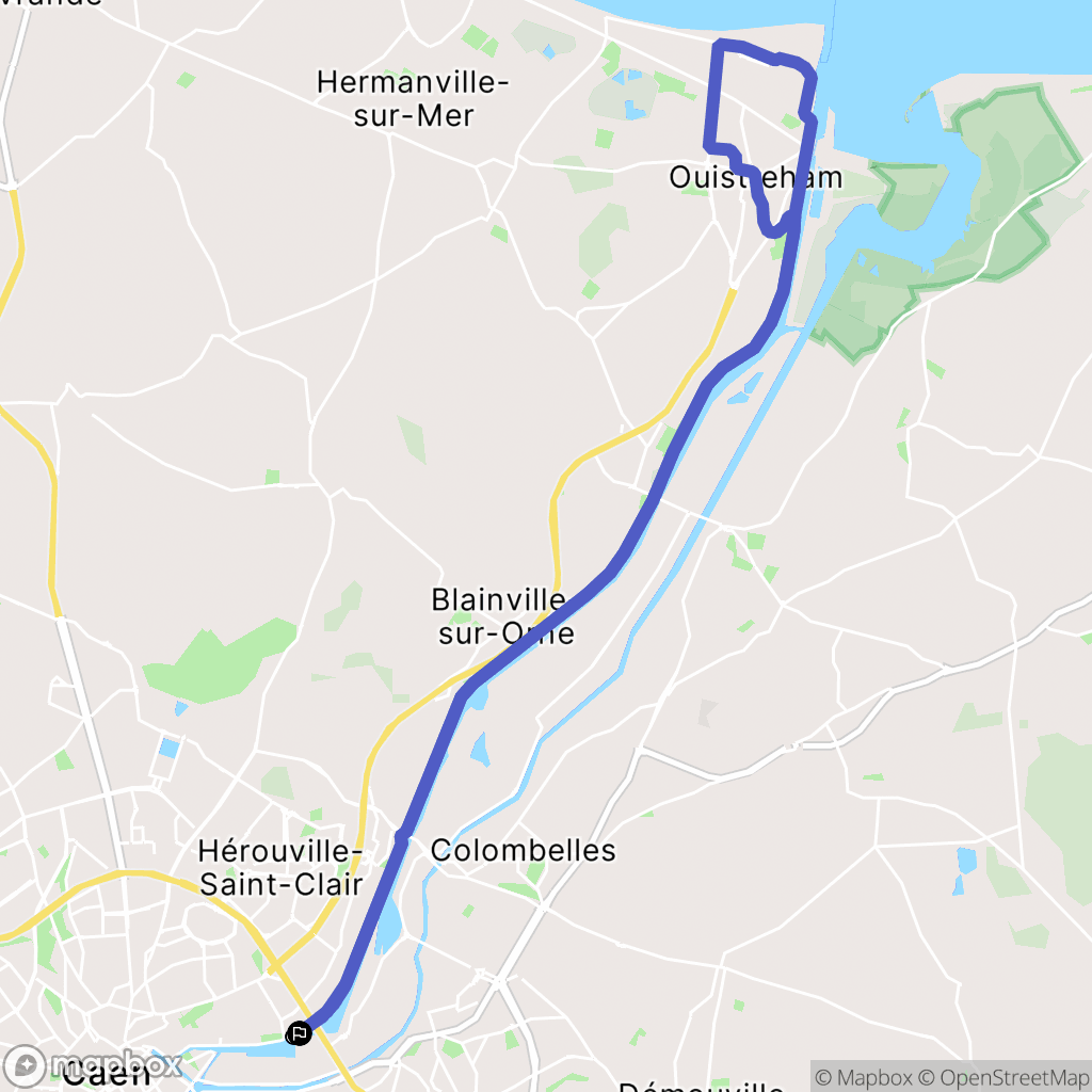 Hérouville-Saint-Clair : carte du parcours de randonnée - France