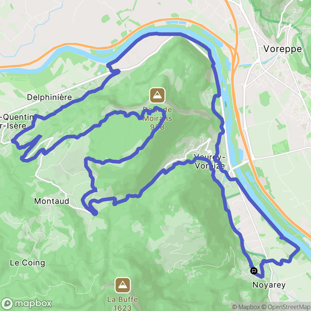 Noyarey : carte du parcours de randonnée - France
