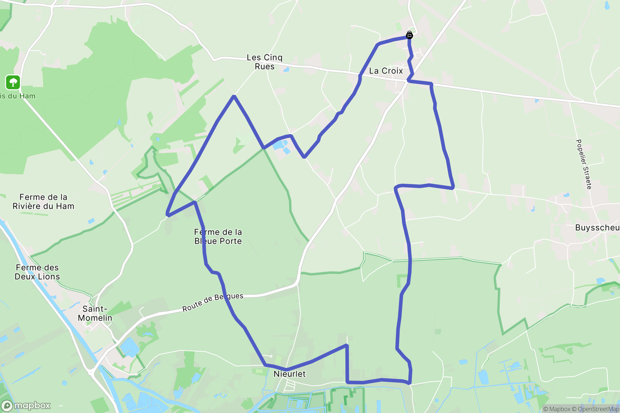 Lederzeele : carte du parcours de randonnée - France