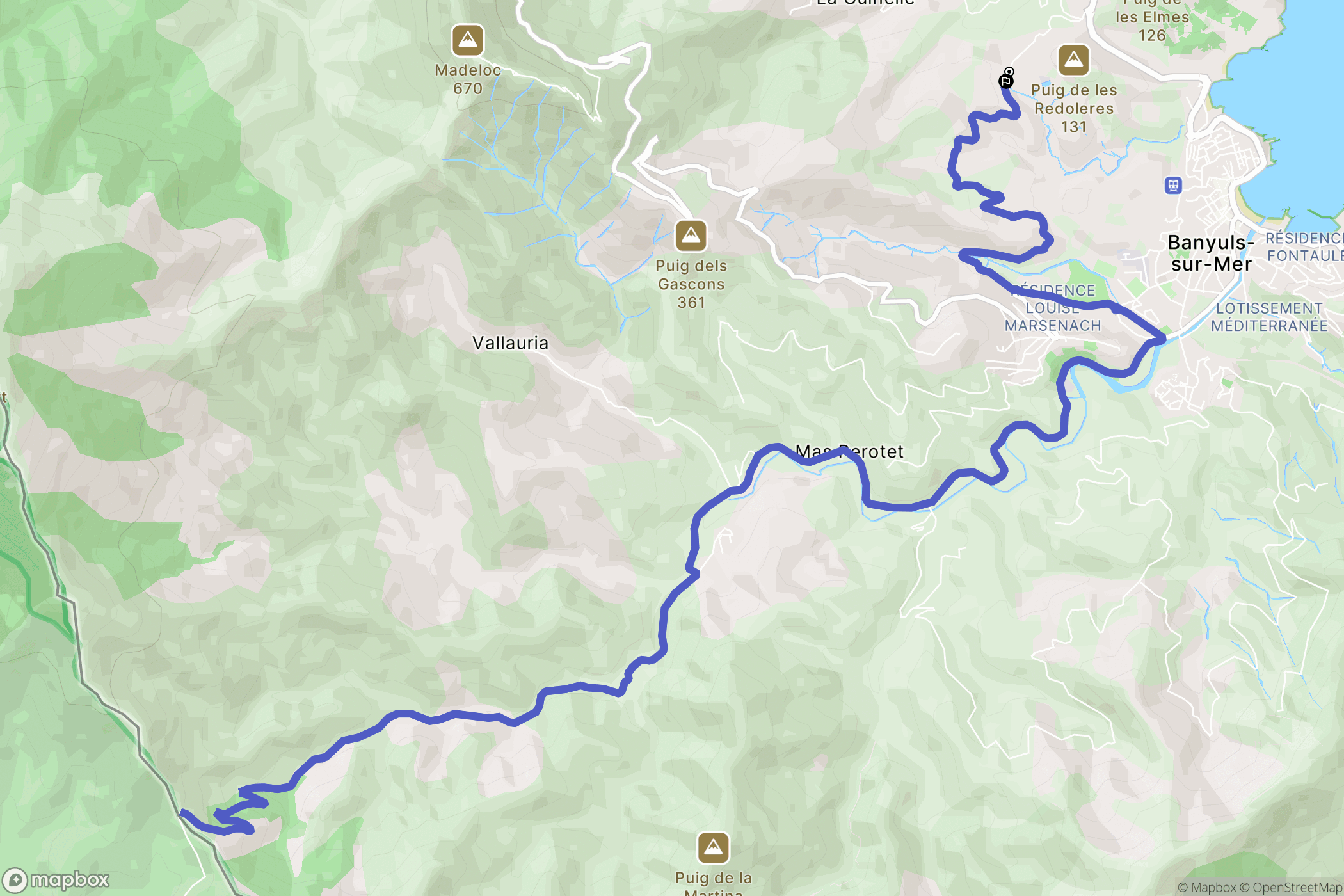 Banyuls-sur-Mer : carte du parcours de randonnée - France