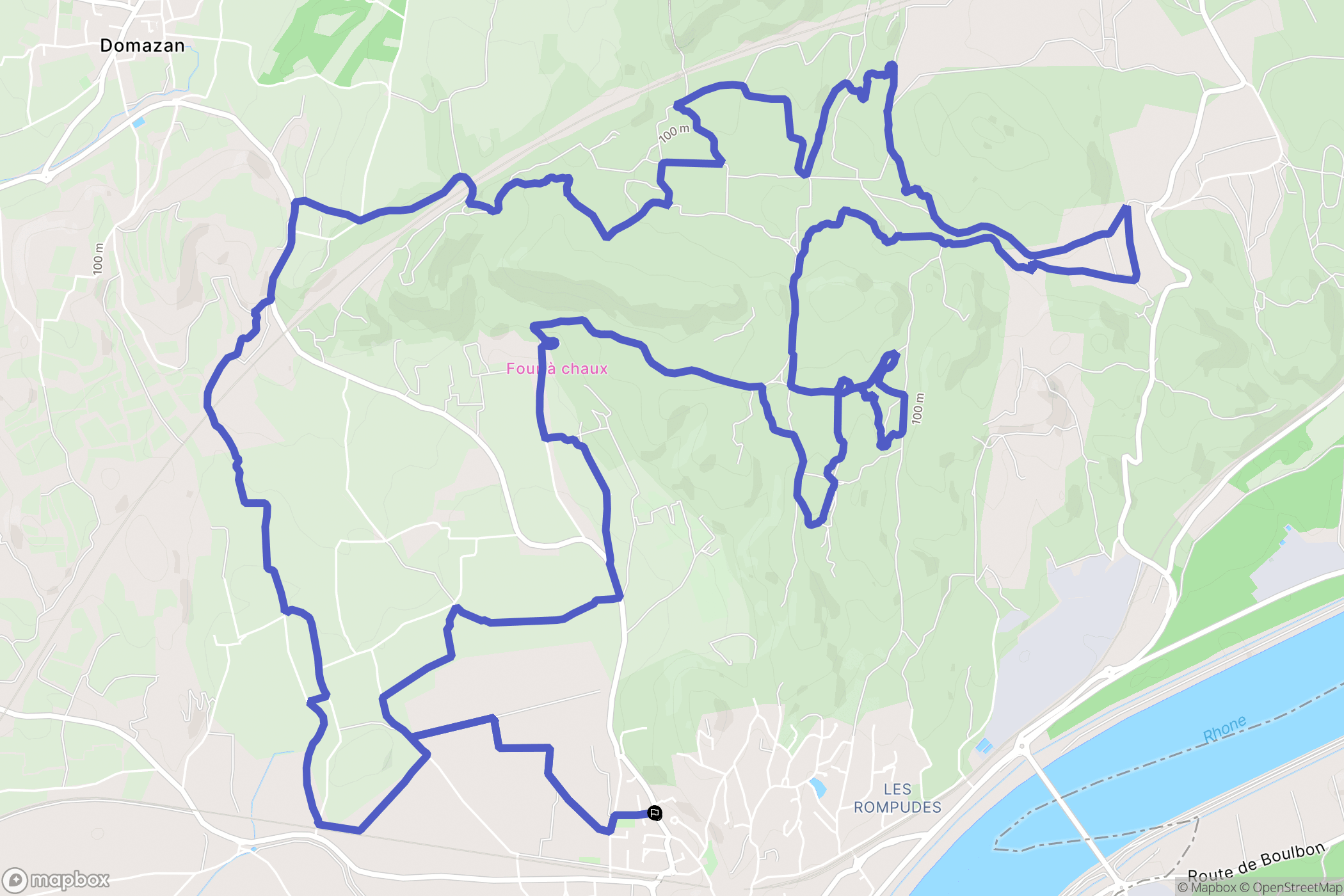 Aramon : carte du parcours de randonnée - France