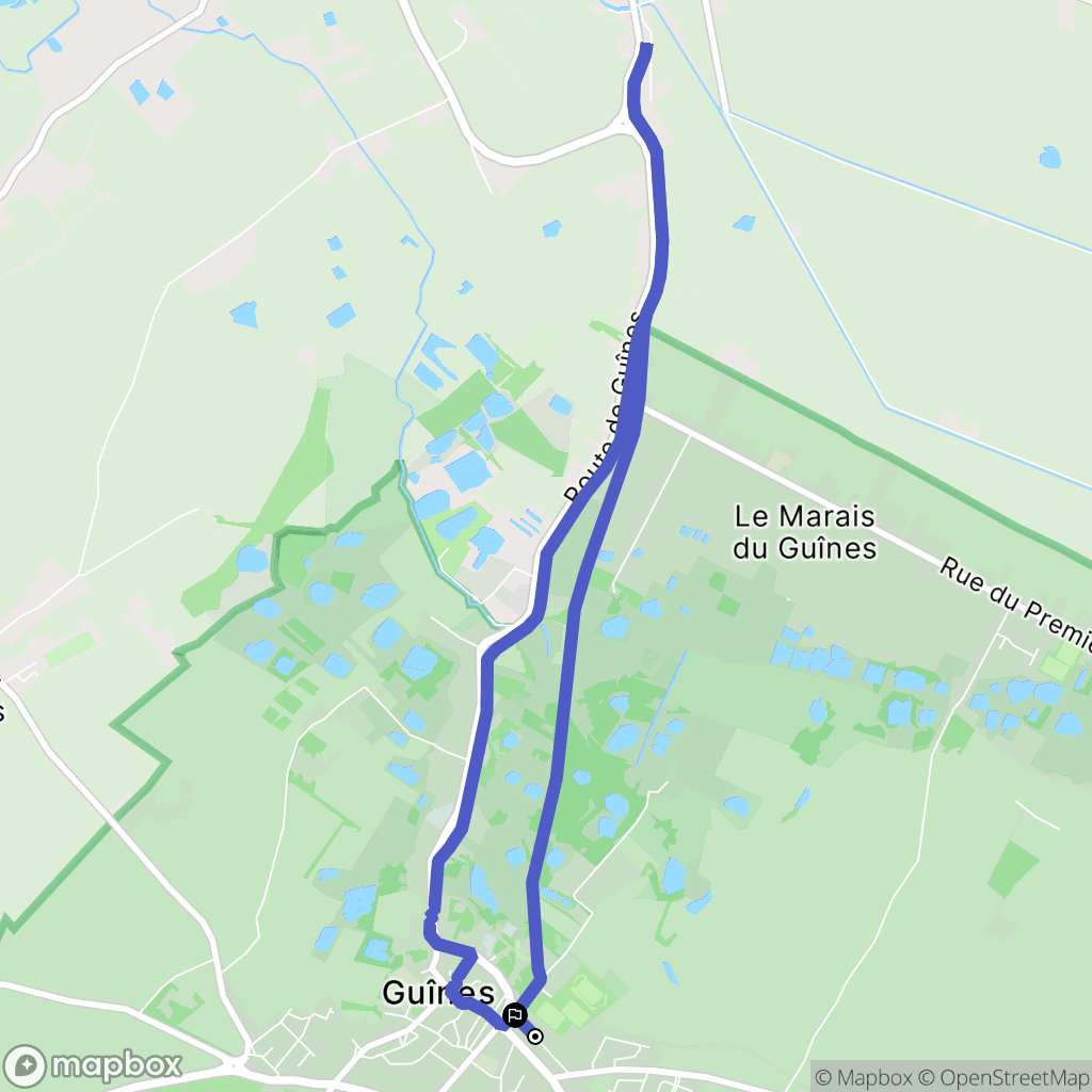 Guines : carte du parcours de randonnée - France