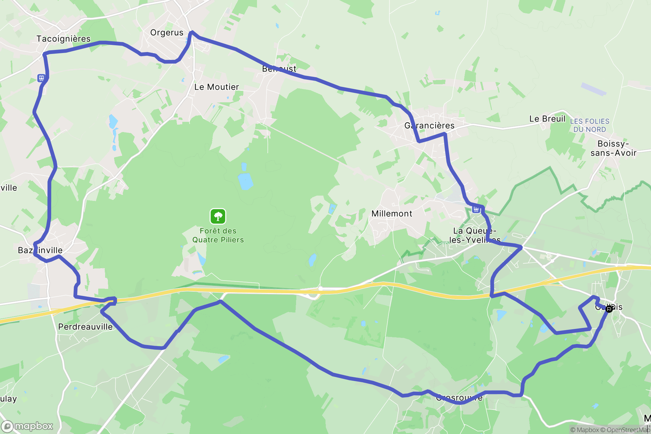 Galluis : carte du parcours de randonnée - France