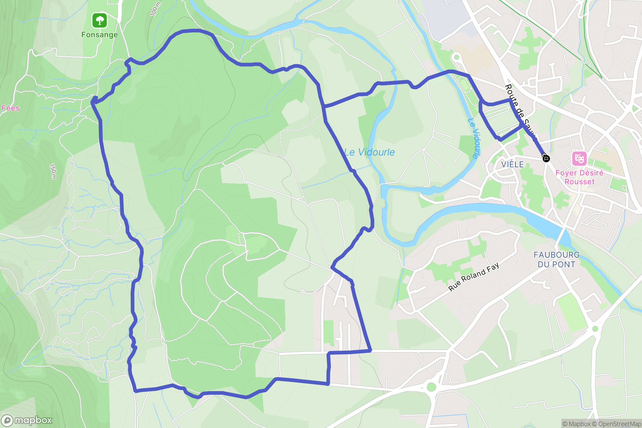 Quissac : carte du parcours de randonnée - France