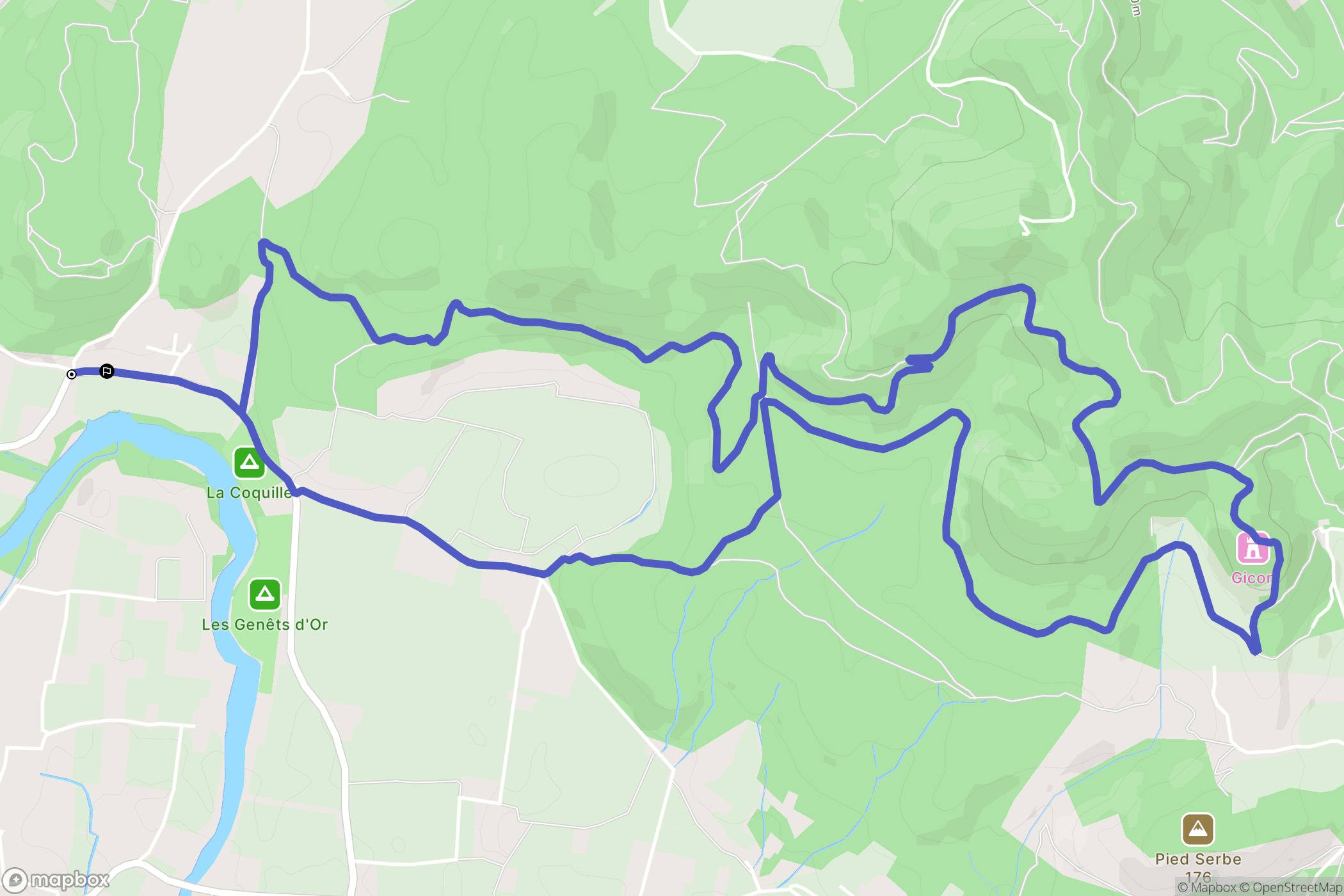 Bagnols-sur-Cèze : carte du parcours de randonnée - France