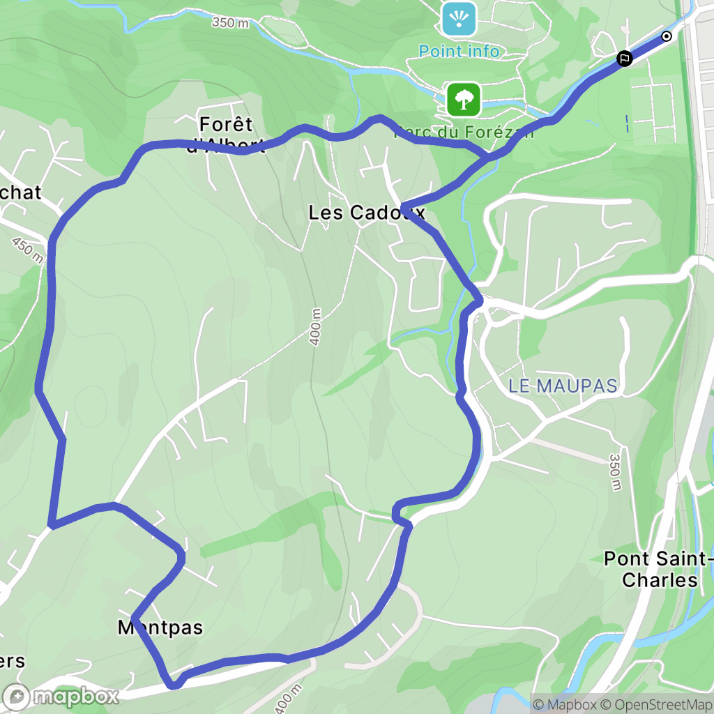Cognin : carte du parcours de randonnée - France