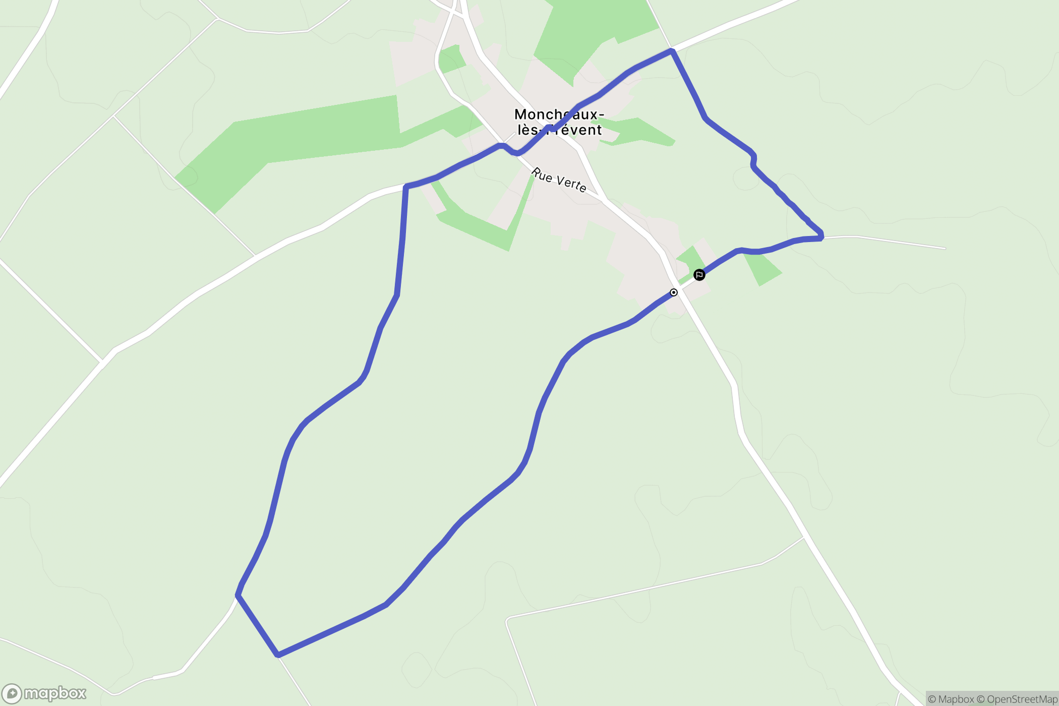 Moncheaux-lès-Frévent : carte du parcours de randonnée - France