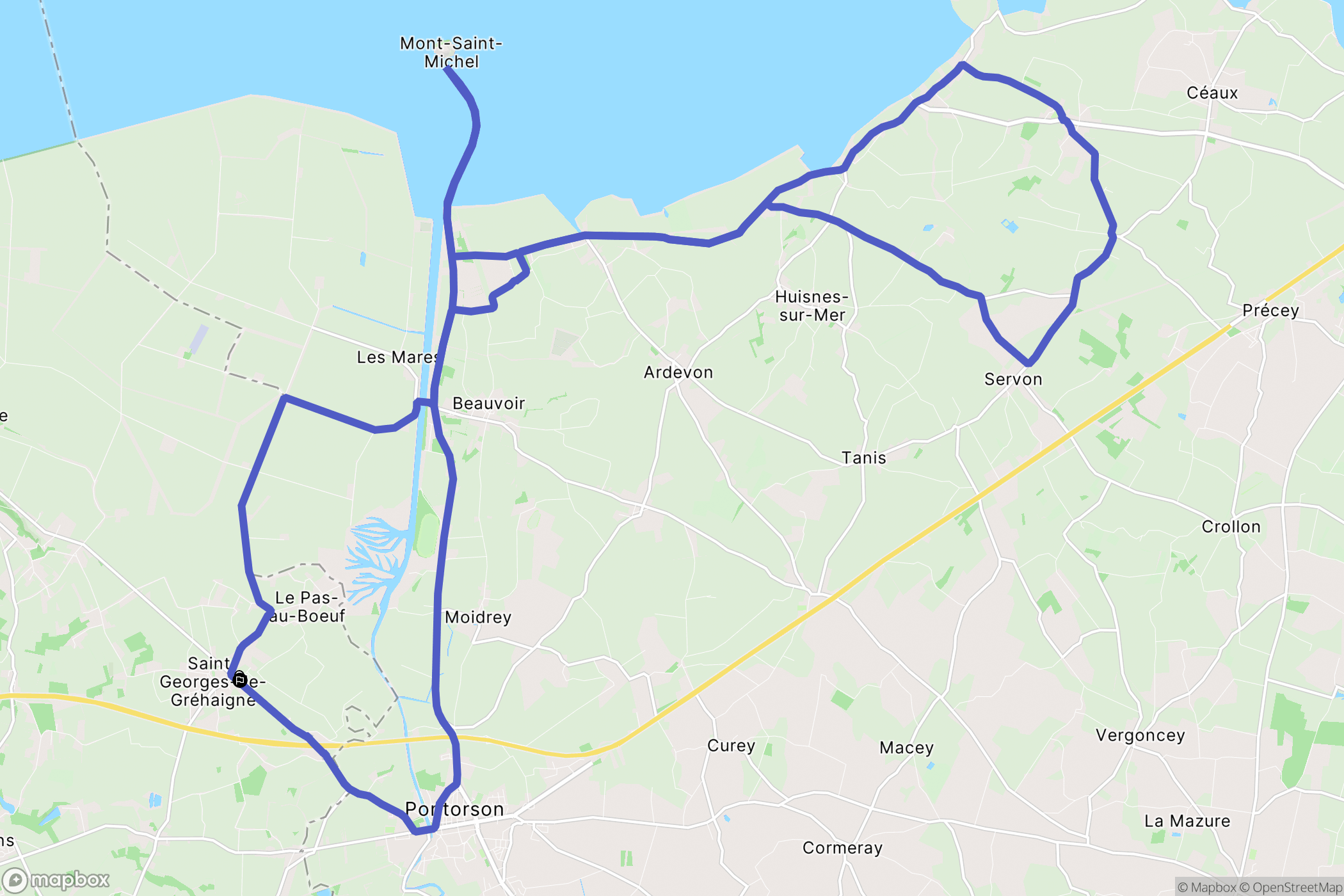 Saint-Georges-de-Gréhaigne : carte du parcours de randonnée - France
