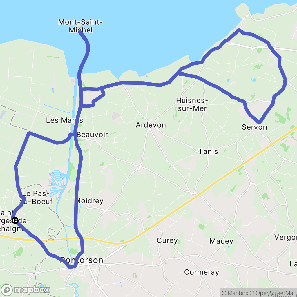 Saint-Georges-de-Gréhaigne : carte du parcours de randonnée - France