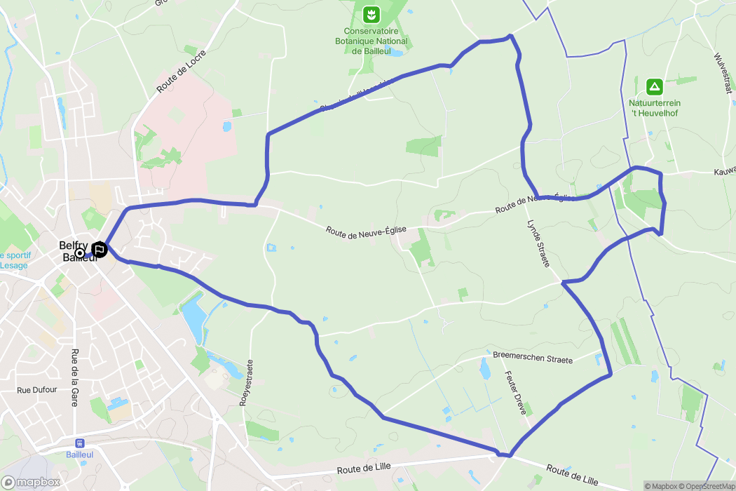Bailleul : carte du parcours de randonnée - France