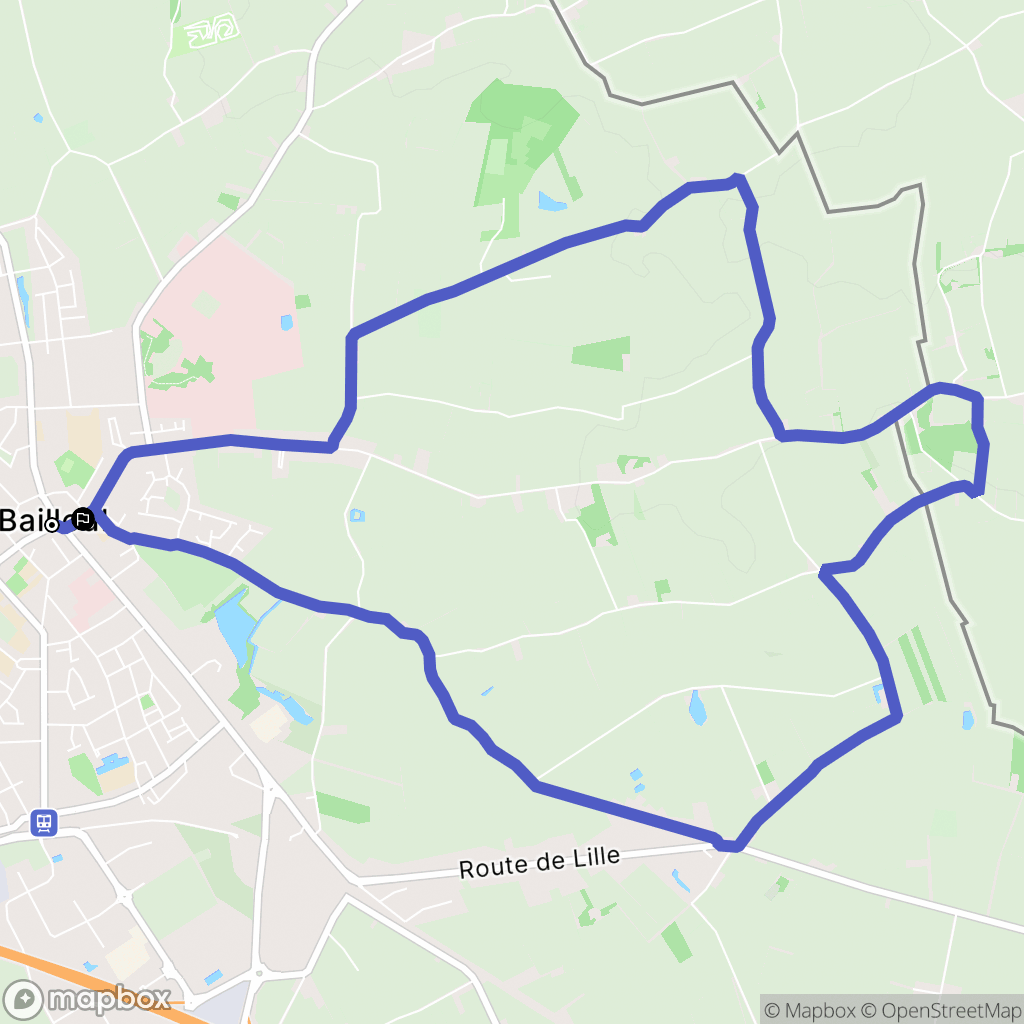 Bailleul : carte du parcours de randonnée - France