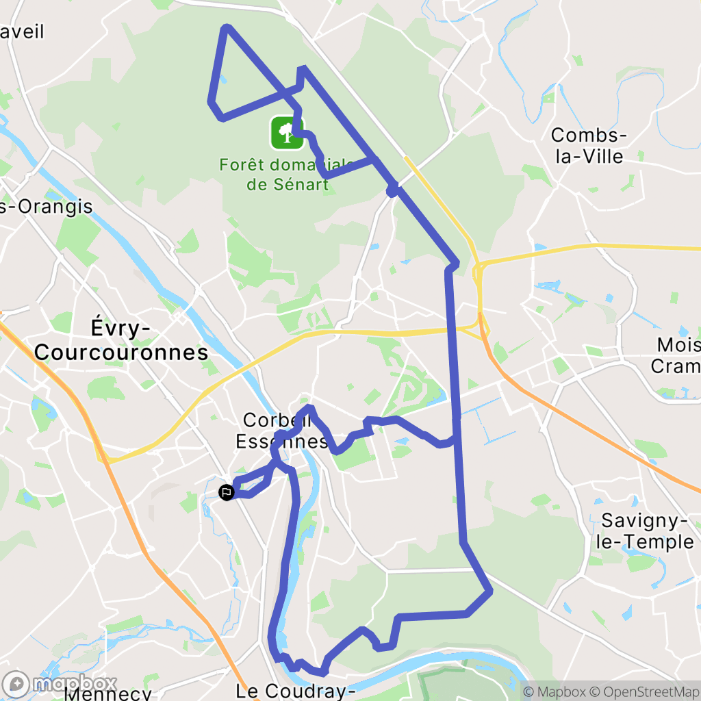 Corbeil-Essonnes : carte du parcours de randonnée - France
