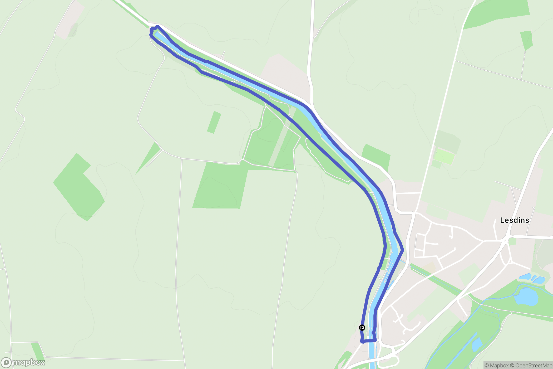 Lesdins : carte du parcours de randonnée - France