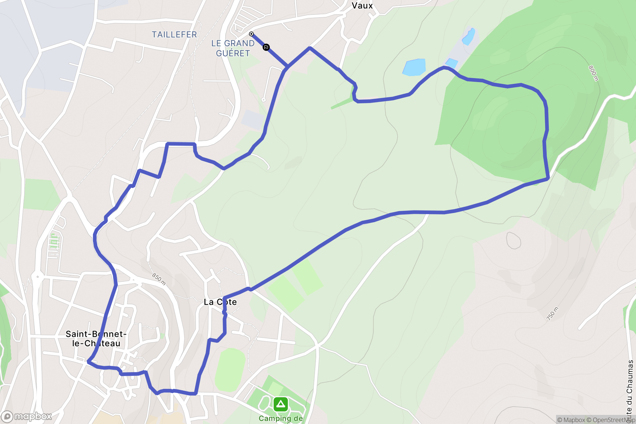 La Tourette : carte du parcours de randonnée - France